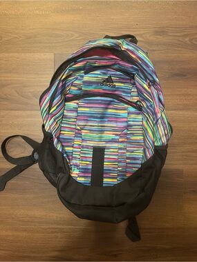 adidas Multicolor Striped Backpack with Black Base